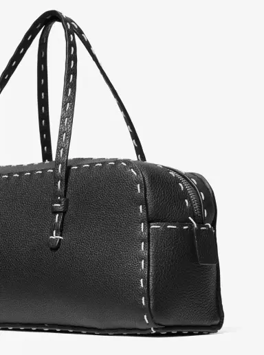 Michael Kors Collection Roberta Hand-Stitched Pebbled Leather Satchel | Thumbnail 15
