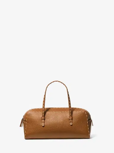 Michael Kors Collection Roberta Hand-Stitched Pebbled Leather Satchel | Thumbnail 17