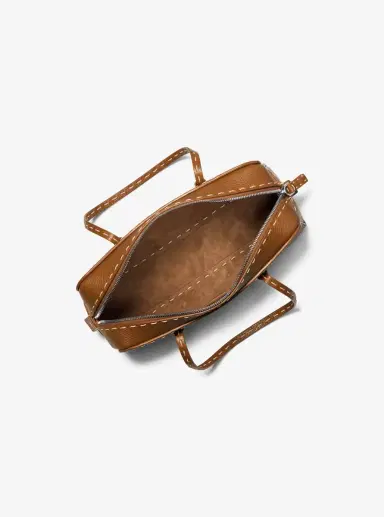 Michael Kors Collection Roberta Hand-Stitched Pebbled Leather Satchel | Thumbnail 18