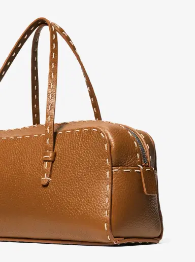 Michael Kors Collection Roberta Hand-Stitched Pebbled Leather Satchel | Thumbnail 20