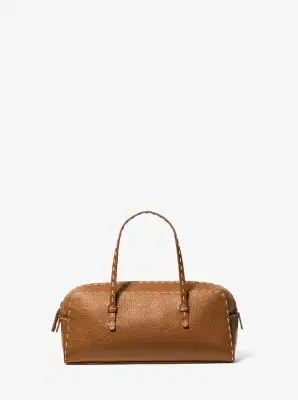 Michael Kors Collection Roberta Hand-Stitched Pebbled Leather Satchel | Thumbnail 7