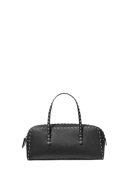 Roberta Hand-Stitched Pebbled Leather Satchel