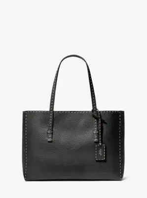 Michael Kors Collection Sharon Hand-Stitched Pebbled Leather Tote Bag in Black - One Size by Michael Kors Collection | Thumbnail 2 Michael Kors Collection Sharon Hand-Stitched Pebbled Leather Tote Bag in Black - One Size by Michael Kors Collection | Thumbnail 2