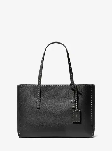 Michael Kors Collection Sharon Hand-Stitched Pebbled Leather Tote Bag in Black - One Size by Michael Kors Collection | Thumbnail 5 Michael Kors Collection Sharon Hand-Stitched Pebbled Leather Tote Bag in Black - One Size by Michael Kors Collection | Thumbnail 5