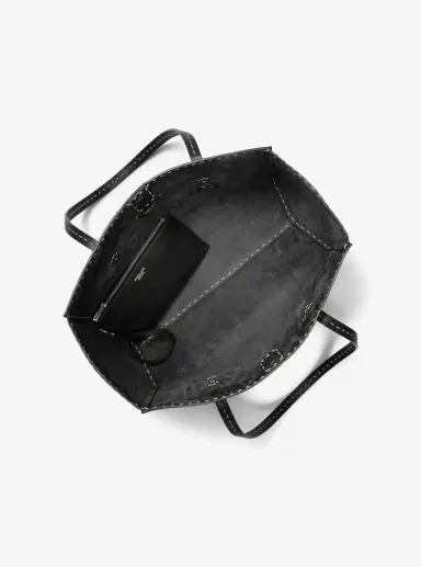 Michael Kors Collection Sharon Hand-Stitched Pebbled Leather Tote Bag in Black - One Size by Michael Kors Collection | Thumbnail 8 Michael Kors Collection Sharon Hand-Stitched Pebbled Leather Tote Bag in Black - One Size by Michael Kors Collection | Thumbnail 8