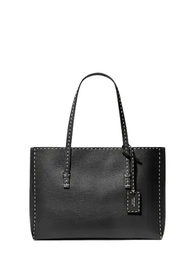 Michael Kors Collection Sharon Hand-Stitched Pebbled Leather Tote Bag in Black - One Size by Michael Kors Collection | Thumbnail 1 Michael Kors Collection Sharon Hand-Stitched Pebbled Leather Tote Bag in Black - One Size by Michael Kors Collection | Thumbnail 1
