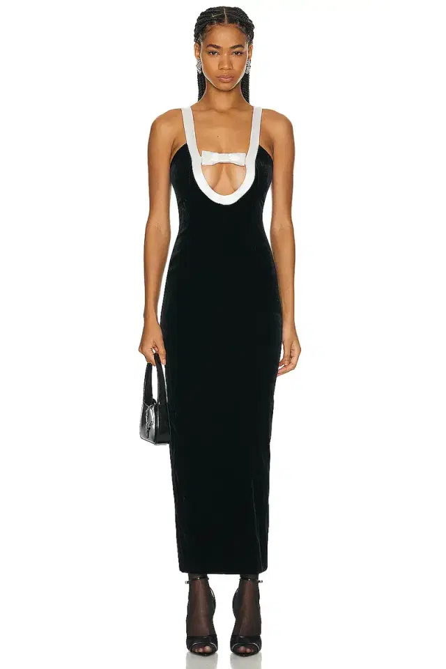 Alessandra Rich Evening Dress With Duchesse Bow