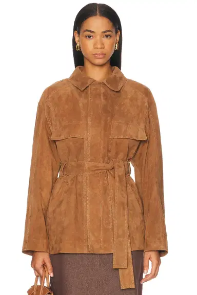 NOUR HAMMOUR Zakary Suede Jacket | Thumbnail 1 NOUR HAMMOUR Zakary Suede Jacket | Thumbnail 1
