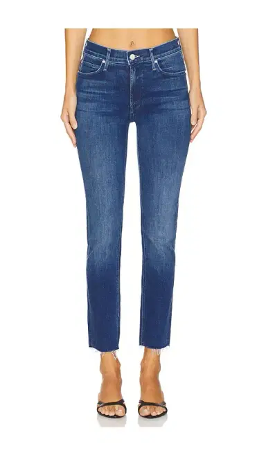 Mother The Mid Rise Dazzler Ankle Fray Jeans | Thumbnail 1 Mother The Mid Rise Dazzler Ankle Fray Jeans | Thumbnail 1
