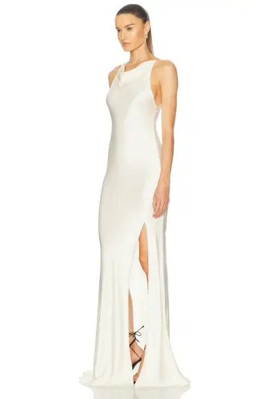 Lapointe Satin Halter Gown | Thumbnail 3