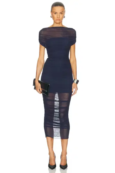 SEROYA Noel Mesh Midi Dress | Thumbnail 1
