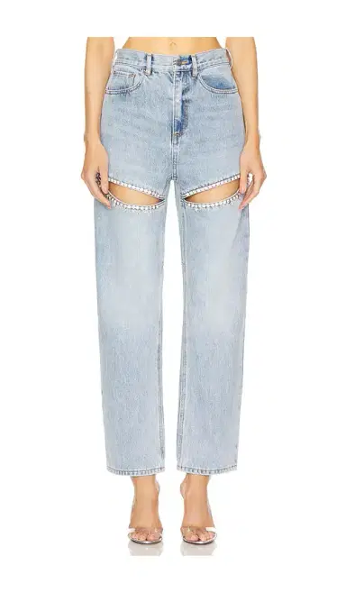 AREA Crystal Slit Jeans | Thumbnail 1 AREA Crystal Slit Jeans | Thumbnail 1