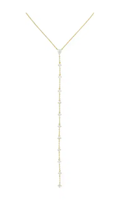 By Adina Eden Teardrop Drop Lariat Necklace | Thumbnail 2 By Adina Eden Teardrop Drop Lariat Necklace | Thumbnail 2