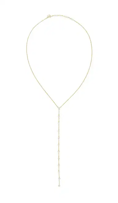 By Adina Eden Teardrop Drop Lariat Necklace | Thumbnail 1 By Adina Eden Teardrop Drop Lariat Necklace | Thumbnail 1