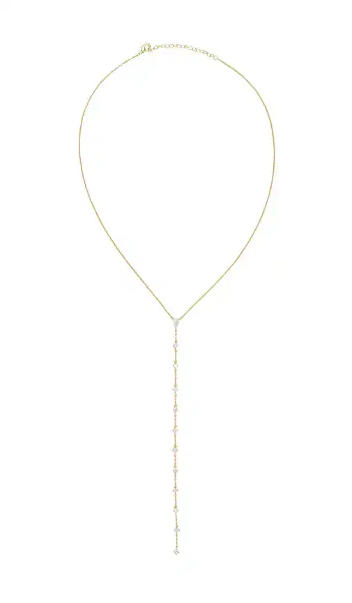 By Adina Eden Teardrop Drop Lariat Necklace