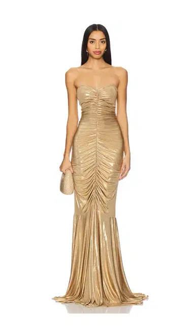 Norma Kamali Strapless Shirred Front Fishtail Gown | Thumbnail 1 Norma Kamali Strapless Shirred Front Fishtail Gown | Thumbnail 1