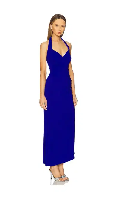 Norma Kamali x REVOLVE Halter Sweetheart Side Drape Gown | Thumbnail 2 Norma Kamali x REVOLVE Halter Sweetheart Side Drape Gown | Thumbnail 2