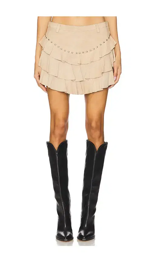 Understated Leather Frill Mini Skirt