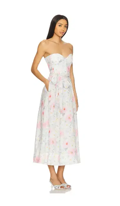 Bardot Floral Printed Tie Midi Dress | Thumbnail 2 Bardot Floral Printed Tie Midi Dress | Thumbnail 2