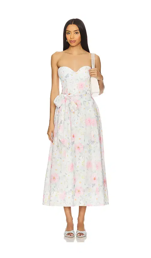 Bardot Floral Printed Tie Midi Dress