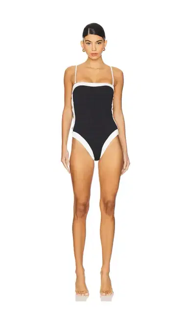 L'AGENCE Tory Colorblock Chic Bandeau One Piece Swimsuit | Thumbnail 1 L'AGENCE Tory Colorblock Chic Bandeau One Piece Swimsuit | Thumbnail 1