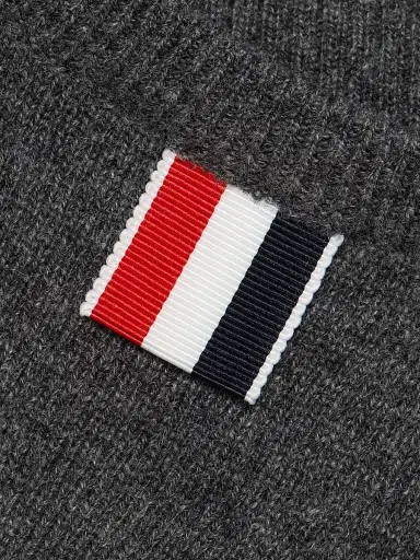 Thom Browne Women's Classic 4-Bar Crewneck Cardigan - Med Grey - Size 8 | Thumbnail 7