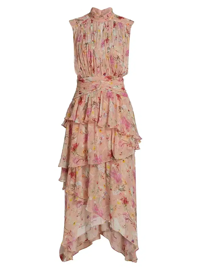 PatBO Women's Lily Flower Sleeveless Midi-Dress - Orange