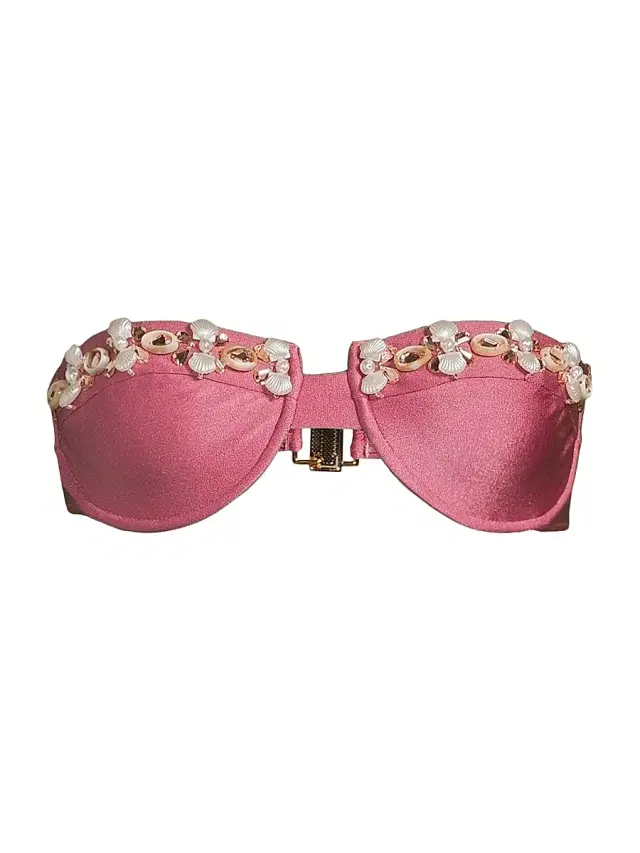 PatBO Women's Seashell Strapless Bikini Top - Pink