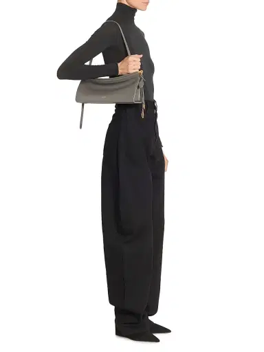 Alaïa Women's Le Click East West Leather Shoulder Bag - Acier | Thumbnail 2