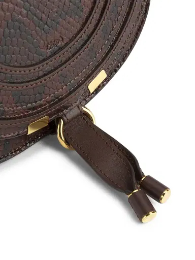 Chloé Women's Marcie Python-Embossed Leather Saddle Bag - Sooty Brown | Thumbnail 6 Chloé Women's Marcie Python-Embossed Leather Saddle Bag - Sooty Brown | Thumbnail 6