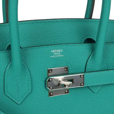 HERMÈS Hermes Birkin 30 Vert Verone Togo Palladium Hardware | Thumbnail 7 HERMÈS Hermes Birkin 30 Vert Verone Togo Palladium Hardware | Thumbnail 7
