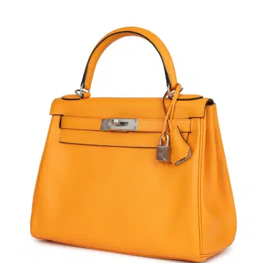 HERMÈS Hermes Special Order (HSS) Kelly Retourne 28 Jaune D'Or Swift Brushed Palladium Hardware | Thumbnail 3 HERMÈS Hermes Special Order (HSS) Kelly Retourne 28 Jaune D'Or Swift Brushed Palladium Hardware | Thumbnail 3