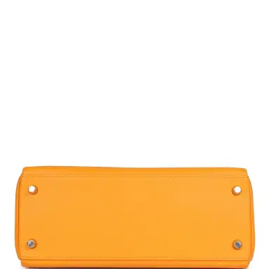 HERMÈS Hermes Special Order (HSS) Kelly Retourne 28 Jaune D'Or Swift Brushed Palladium Hardware | Thumbnail 6 HERMÈS Hermes Special Order (HSS) Kelly Retourne 28 Jaune D'Or Swift Brushed Palladium Hardware | Thumbnail 6