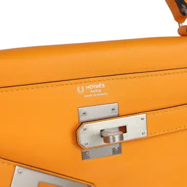 HERMÈS Hermes Special Order (HSS) Kelly Retourne 28 Jaune D'Or Swift Brushed Palladium Hardware | Thumbnail 7 HERMÈS Hermes Special Order (HSS) Kelly Retourne 28 Jaune D'Or Swift Brushed Palladium Hardware | Thumbnail 7