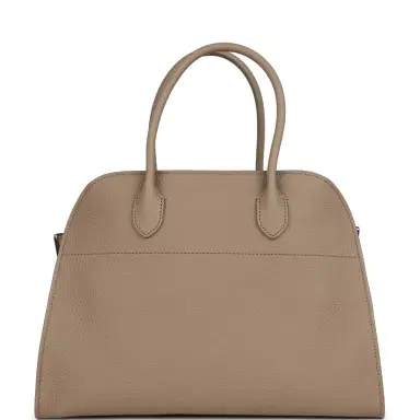 The Row The Row Soft Margaux 12 Bag Dark Taupe Calfskin Silver Hardware | Thumbnail 4
