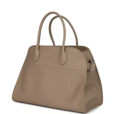 The Row The Row Soft Margaux 12 Bag Dark Taupe Calfskin Silver Hardware | Thumbnail 5