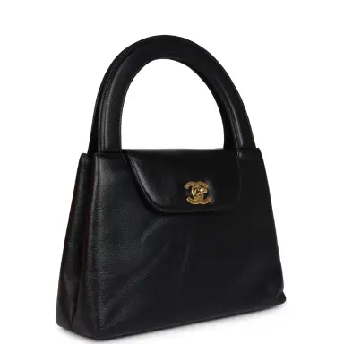Chanel Vintage Chanel Large Kelly Black Caviar Gold Hardware | Thumbnail 2