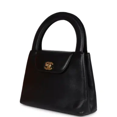 Chanel Vintage Chanel Large Kelly Black Caviar Gold Hardware | Thumbnail 3