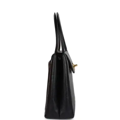 Chanel Vintage Chanel Large Kelly Black Caviar Gold Hardware | Thumbnail 4