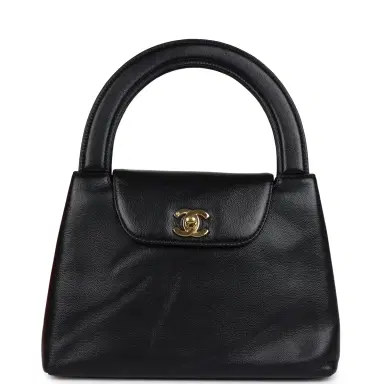Chanel Vintage Chanel Large Kelly Black Caviar Gold Hardware | Thumbnail 1