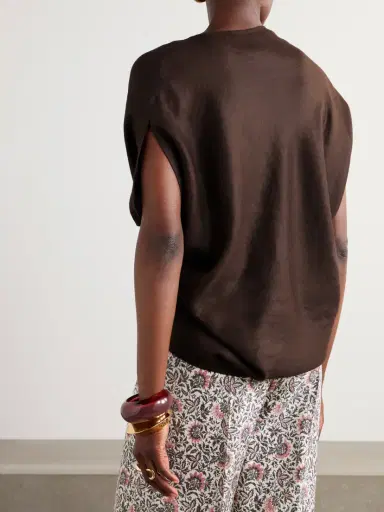 Loro Piana Gaia Asymmetric Linen Blouse | Thumbnail 4