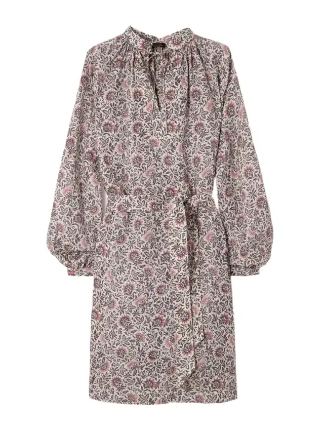 Loro Piana Billie Belted Floral-print Linen-twill Mini Dress