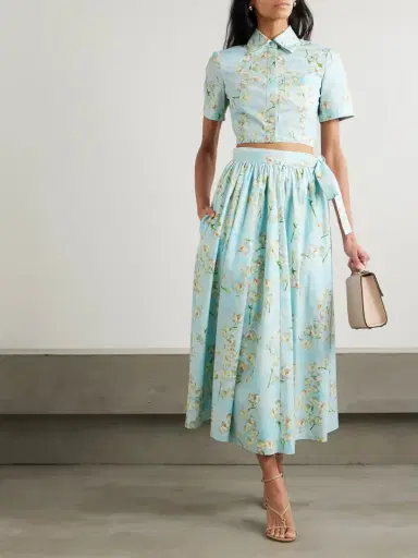 Emilia Wickstead Natalie Cropped Floral-print Cotton-poplin Shirt | Thumbnail 2