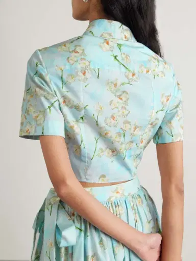 Emilia Wickstead Natalie Cropped Floral-print Cotton-poplin Shirt | Thumbnail 3