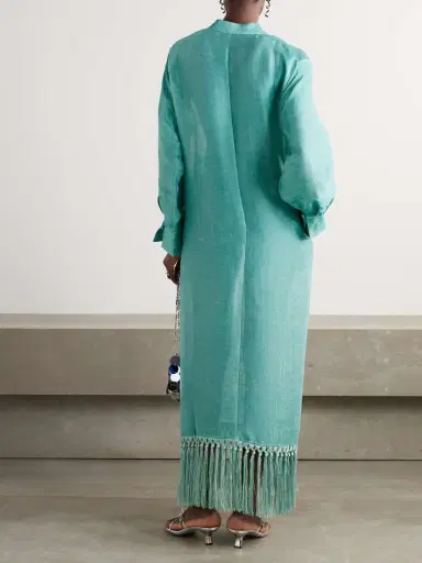Taller Marmo Bahamas Fringed Linen-blend Maxi Dress | Thumbnail 3