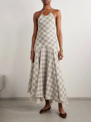 Kallmeyer Eve Asymmetric Layered Checked Voile Maxi Dress | Thumbnail 3 Kallmeyer Eve Asymmetric Layered Checked Voile Maxi Dress | Thumbnail 3