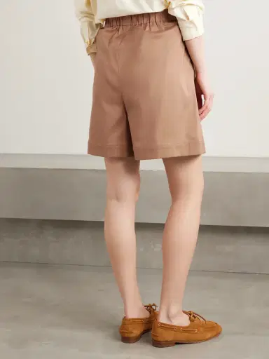 Max Mara Sultano Pleated Cotton-blend Poplin Shorts | Thumbnail 3