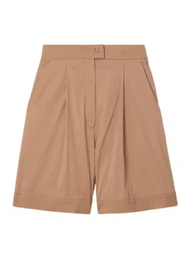 Max Mara Sultano Pleated Cotton-blend Poplin Shorts | Thumbnail 1