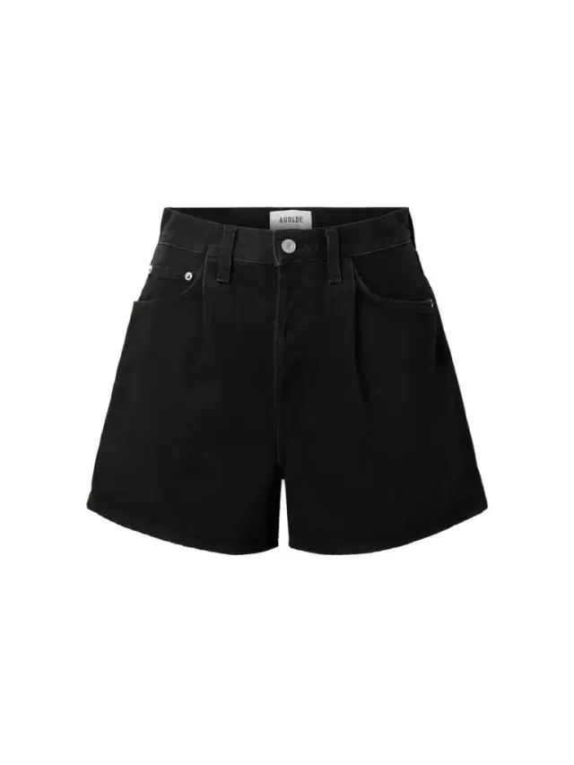 Rhoda Pleated Organic Denim Shorts