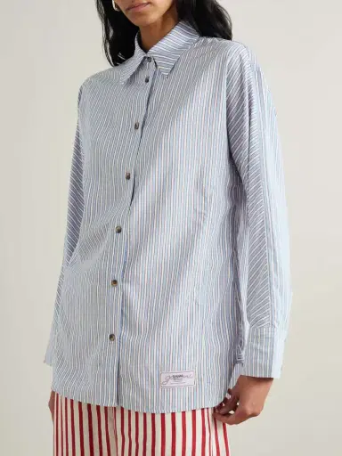 Ganni Striped Poplin Shirt | Thumbnail 3